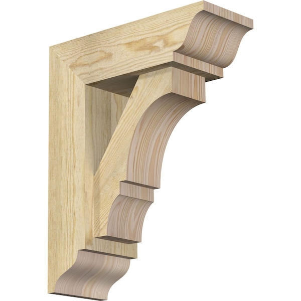 Ekena Millwork Balboa Traditional Rough Sawn Bracket w/ Offset Brace, Douglas Fir, 6"W x 16"D x 20"H BKT0604X16X20BOA01RDF - main